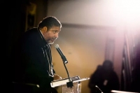 Reverend William Barber speaks at the Poor People’s Moral Action Congress at Trinity University in Washington D.C. 